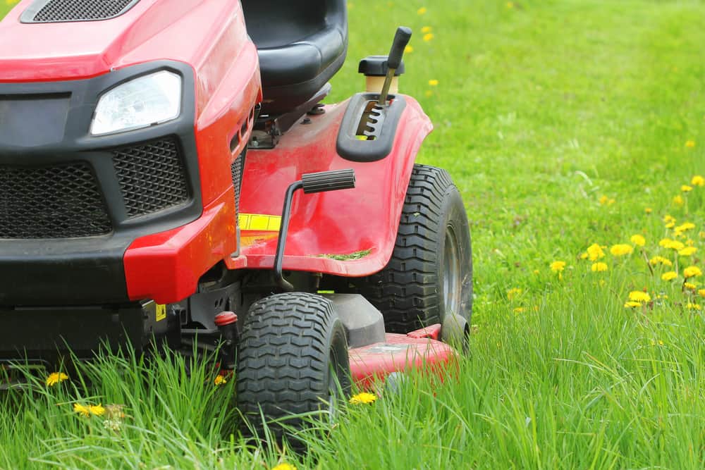 2 o5hAssL0An -Cut'N Edge Property Management Close-up of a red mower on the lawn