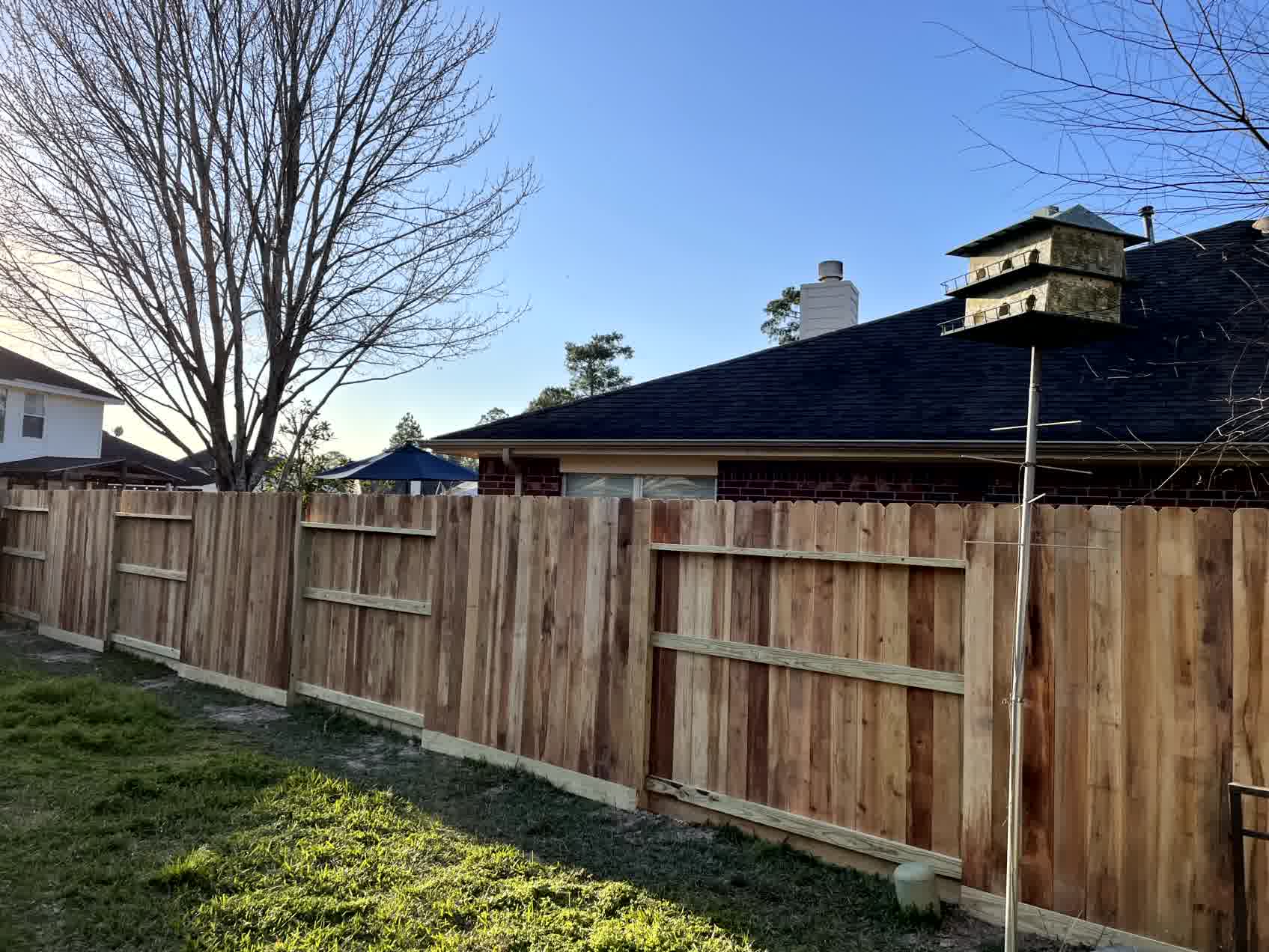 A perfect condition fence that was installed by our professional fence builders.

